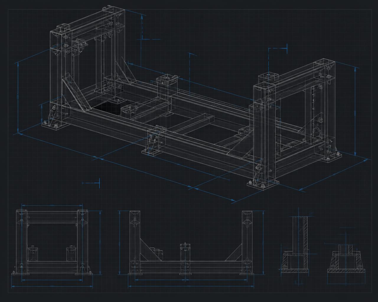 Techniczny model CAD konstrukcji mechanicznej